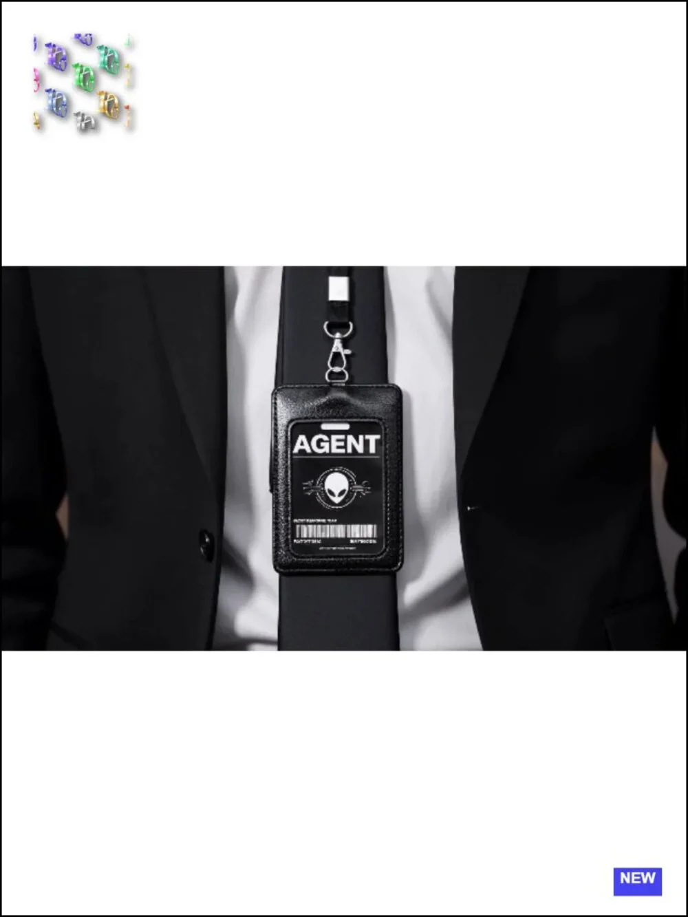 Secret Agent Costume Accessory Set Sunglasses Flashlight ID Card Earpiece Tie